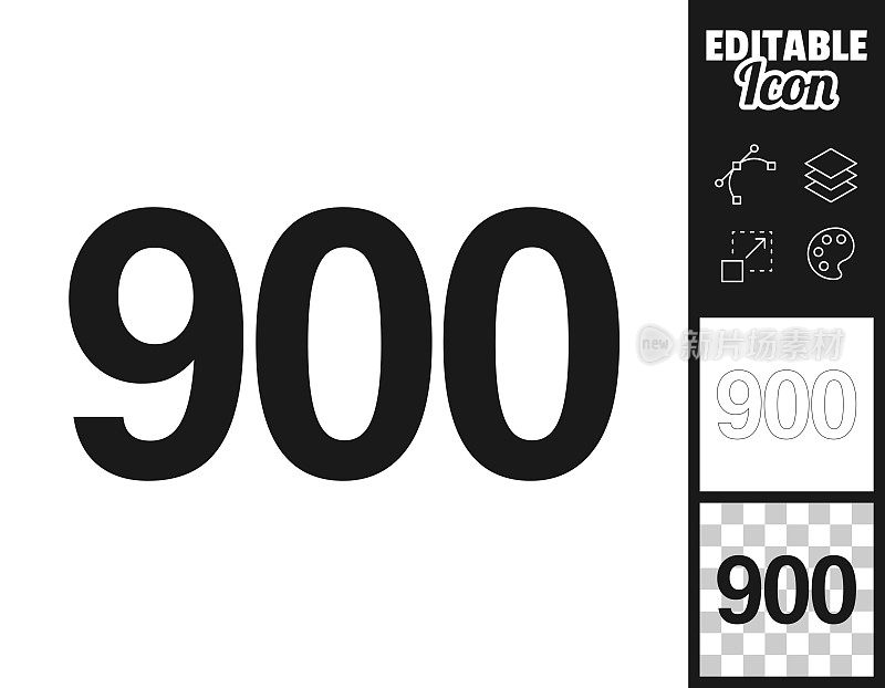 900 - 900。图标设计。轻松地编辑